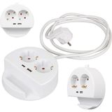 2'li Telefon Standlı Grup Priz 1x Usb, 1x Type-C Girişli Topraklı Çoklu Ikili Priz 1.5 Metre Kablo Uzunluğu, Priz Çoğaltıcı 3680 Watt 16 Amper, USB Type-C Çıkış 5 Volt 2.4 Amper 12 Watt