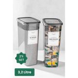 2'li Toz ve Tablet Deterjan Saklama Kutusu, 3,2 Litre - Seçenek 1 - Antrasit