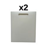 2'li Türkay 32.5X26.5X1 cm Saplı Polietilen Kesme Tahtası Kesim Levhası 1138 - Beyaz
