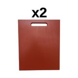 2'li Türkay 32.5X26.5X1 cm Saplı Polietilen Kesme Tahtası Kesim Levhası 1138 - Kırmızı
