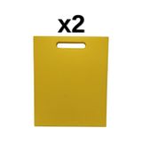 2'li Türkay 32.5X26.5X1 cm Saplı Polietilen Kesme Tahtası Kesim Levhası 1138 - Sarı