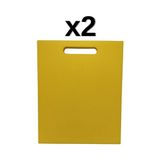 2'li Türkay 32.5X26.5X2 cm Saplı Polietilen Kesme Tahtası Kesim Levhası 1145 - Sarı