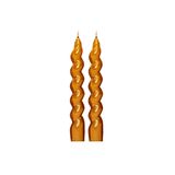 2li Twirl Glow Gold Şamdan Mum Seti (18 cm)
