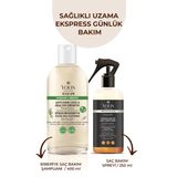 2'li Vegan Saç Spreyi & Biberiye Şampuanı, 7 Doğal Aktif, Keratin ve Kolajen İçeren, Saç Bakım Seti