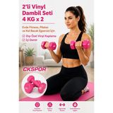 2’Li Vinyl Dambıl Seti 4 Kg X 2 – Evde Fitness & Pilates İçin Vinil Kaplı Demir Dambıl