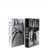 2'li Vogue/gelinlik Dekoratif Kitap Kutu - Beyaz - Siyah