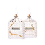2'li Yasemin Kokulu Oval Kristal Cam Şişe Kandil Seti (2x100 ml)