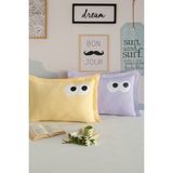 2li Yastık Kılıfı Oxf. Funny Sarı-Lila - 50 x 70 cm