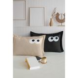 2li Yastık Kılıfı Oxf. Funny Siyah - Kahve - 50 x 70 cm