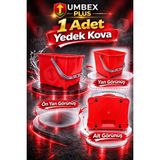 (2'li Yedek Kova) Temizlik Arabası, Paspas Arabasına Uygun Yedek Kova 25+25 Lt Kırmızı-Mavi - 1 Kırmızı Kova