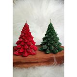 2'li Yeni Yıl ( Noel - Yılbaşı ) Konseptli Çam Ağacı Mum - Çok Renkli