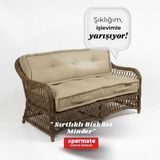 2'li Yer Minderi 60X120X14 cm Palet Minderi, Bahçe Minderi, Oturma Minderi, Balkon Takımı Minderi (Bej) - Çok Renkli - Standart