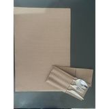 2'li Yıkanabilir Amerikan Servis (File Çatal Bıçak Kılıfı Hediyeli) - Açık Kahverengi - 30 x 45 cm