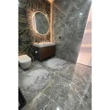 2li Yuvarlak Post Peluş Banyo Paspası Klozet Seti Takımı 80X80 ve 100X100 - Gri