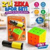 2'Li Zeka Spor Seti 3X3 Rubik Küp & Da-Li Ring Parmak Beceri Oyunu