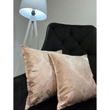 2'litafta Kırlent Kılıfı, 2li Minder Kılıfı, 2'li Özel Tasarım Kırlent Kılıfı - Pudra - 45 x 45 cm