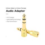 2M 131611784 Px-4458 6.3 Mm Erkek To 3.5 Mm Dişi Jack Adaptörü, 6.35 Mm Büyük Jack Erkek 3.5 Mm Kulaklık Dişi Ses Çevirici, Mikrofon Amfi Hoparlör Ses Sistemi Dönüştürücü 0