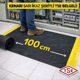 2mm 10kv Elektrik Pano Paspası 100 Cm Tse Belgeli Sarı İkaz Şeritli İzole Halı