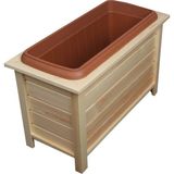 2mm Ahşap Diktörgen Doğal Renk Saksı 38 lt 79 x 38 cm Y:48 cm - Naturel