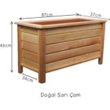 2mm Ahşap Saksı Doğal Sarı Çam 79X38X47 Cm Krem