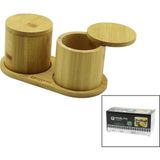 2pcs Ahşap Bambu Baharatlık YUVARLAK=8X8ALTLIK=9.5X19.5ÇEVİR Aç-Mıknatıslı Kapak (4887)