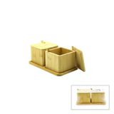 2Pcs Baharatlık - Tuzluk Ahşap Bambu (2818)