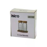 2Pcs Bambu Kapaklı Cam Tuzluk - Biberlik - Baharatlık 120Ml (5047)