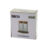 2Pcs Bambu Kapaklı Cam Tuzluk - Biberlik - Baharatlık 120Ml (5067)