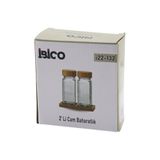 2PCS BAMBU KAPAKLI CAM TUZLUK - BİBERLİK - BAHARATLIK 120ML (5264)
