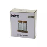 2pcs Bambu Kapaklı Cam Tuzluk - Biberlik - Baharatlık 120ML BX40