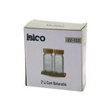 2Pcs Bambu Kapaklı Cam Tuzluk - Biberlik - Baharatlık 120Ml (Timya/Go1395) 199384