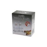 2Pcs Krom Kapak Akrilik Tuzluk - Biberlik - Baharatlık Metal Standlı Kare - Köşeli (5067)