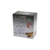 2Pcs Krom Kapak Akrilik Tuzluk - Biberlik - Baharatlık Metal Standlı Kare - Köşeli (5224)
