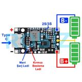 2s Ip2326 Lityum Pil Şarj Devresi 1.5a 15w 3s Li-ion Type-c Usb Giriş 8.4v Batarya Akü 18650 Qc Hızlı Şarj Balans Powerbank Güç Kaynağı