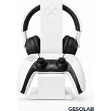 2’si 1 Arada Kulaklık Standı ve Oyun Kolu Tutucu – Ps5 & Xbox Uyumlu, 24.5 cm Gaming - Beyaz