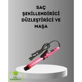 2’si 1 Arada Saç Düzleştirici ve Maşa – 5 Isı Seviyesi, Seramik Kaplama, Döner Kablolu Ergonomik Tas