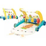 2’si 1 Arada Tavşan Desenli Piyanolu Ilk Adım Yürüteci & Oyun Halısı – 0-3 Yaş - Sarı - 45 x 75 cm