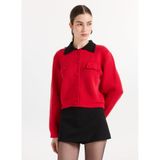 2wins Kırmızı Kadın Regular Fit Yıldız Baskılı Hırka Hocus Pocus Cardigan