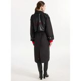 2WINS Siyah Kadın Regular Fit Yazı Baskılı Trençkot Ciao Trenchcoat