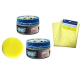 2x Çizik Giderici Parlatıcı Pasta Cila (Süngerli) 300 gr + 1x mikrofiber Güderi Kurulama Bezi 50x70