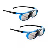 2X Hi-Shock Dlp Pro Mavi Cennet | Acer, Benq,3D Dlp Projektörler İçin Dlp Link 3D Gözlük Deklanşör Gözlük 96-144Hz Şarj Edilebilir |32G Veri Kaybını Önleme Bağlantısı Mavi