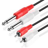 2x Rca To 2x 6.3 Mm Mono Kablo 3 Metre