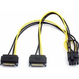 2X Sata To 8 Pin (6+2) Pci-E Express Guc Molex Power Kablosu Cevirici Donusturucu 4327