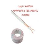 2x0,75 Kordon Ses Led Ve Hoparlör Kablosu Şeritli Beyaz Kablo 5 Metre Diğer
