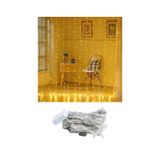 2x2 Metre 144 Ledli 10 Saçaklı Perde Led Işıklar Animasyonlu Kumandalı Fişli - Günışığı Gün Işığı