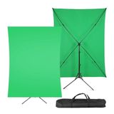 2x2m Yeşil Fon Perde + 2x2m Fon Stantı Fotoğraf Video Çekim Kiti Greenbox Set Stant Çantalı