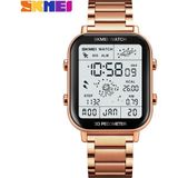 2xudc SKMH7101 Skmei 1888 Skmei 1888 Erkekler Paslanmaz Çelik Çok Fonksiyonlu Pedometre Kalori Kilometre Ikili Zaman Siyah Altın Spor Su Geçirmez Dijital Saat (Yurt Dışından) - Renkli