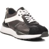 2Y1076-6285 M Siyah-Beyaz Hakiki Deri Erkek Sneaker - Siyah - Beyaz