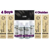 3.00 Koyu Kahve BioMagic Amonyaksız Kalıcı Saç Boyası (4 Boya +4 Oksidan)