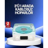 3-1 Kablosuz Bluetooth Hoparlör – Gece Lambalı, Saatli, Retro Tasarım Nemere